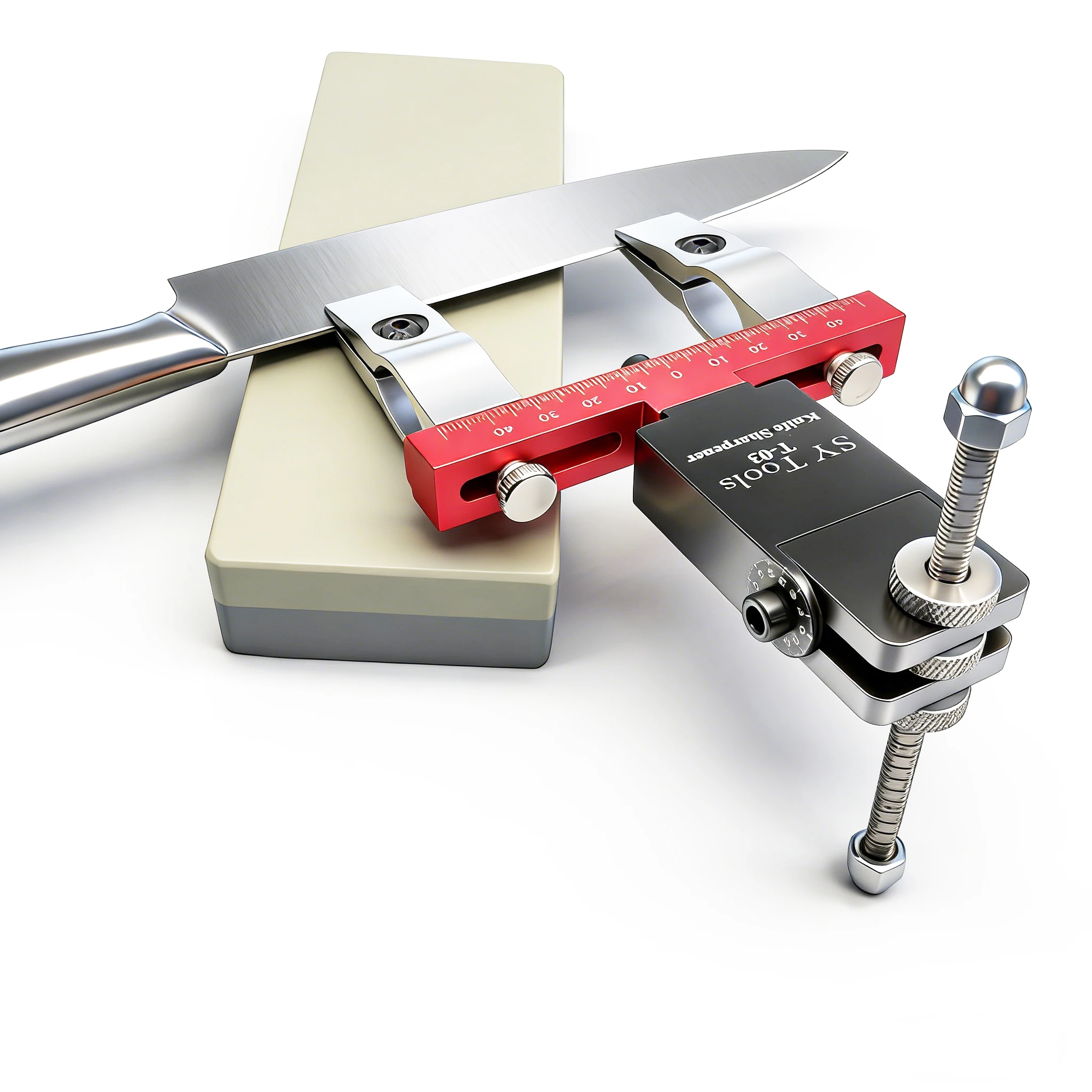 T03 Fixed-Angle Knife Sharpener – 360° Flip, Laser‑Etched Angle Scale, Dual Clamps for Improved Stability on Medium‑to‑Long Blad