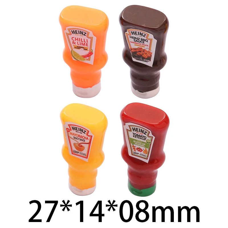 10 stks/set Poppenhuis Miniatuur Tomatensaus Aardbeiensaus Jam Jar Model Poppenhuis Keuken Mini Fantasiespel Voedsel Accessoires