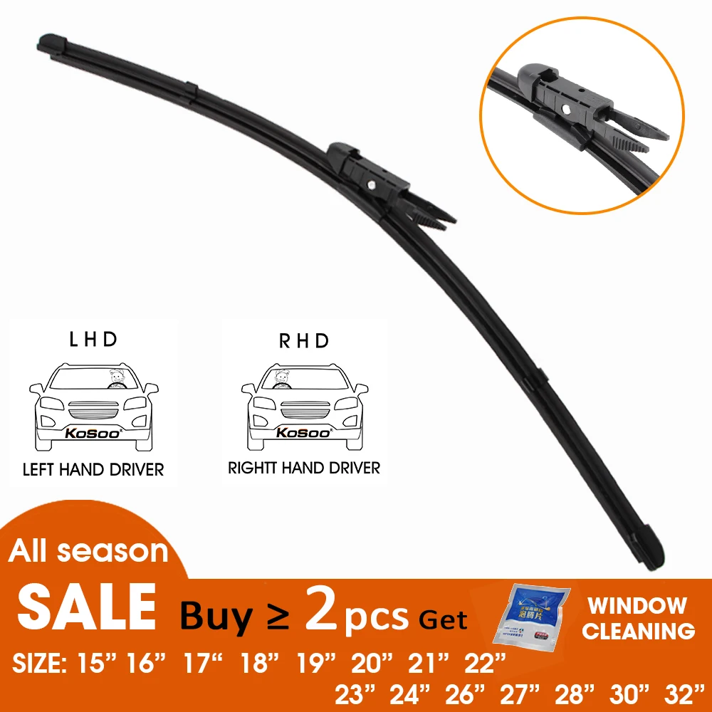 

Wiper Blade Pinch Type 15"16"17"18"19"20"21"22"23"24"26"27"28"30"32" Windscreen Windshield Rubber LHD/RHD Hybrid Car Accessories