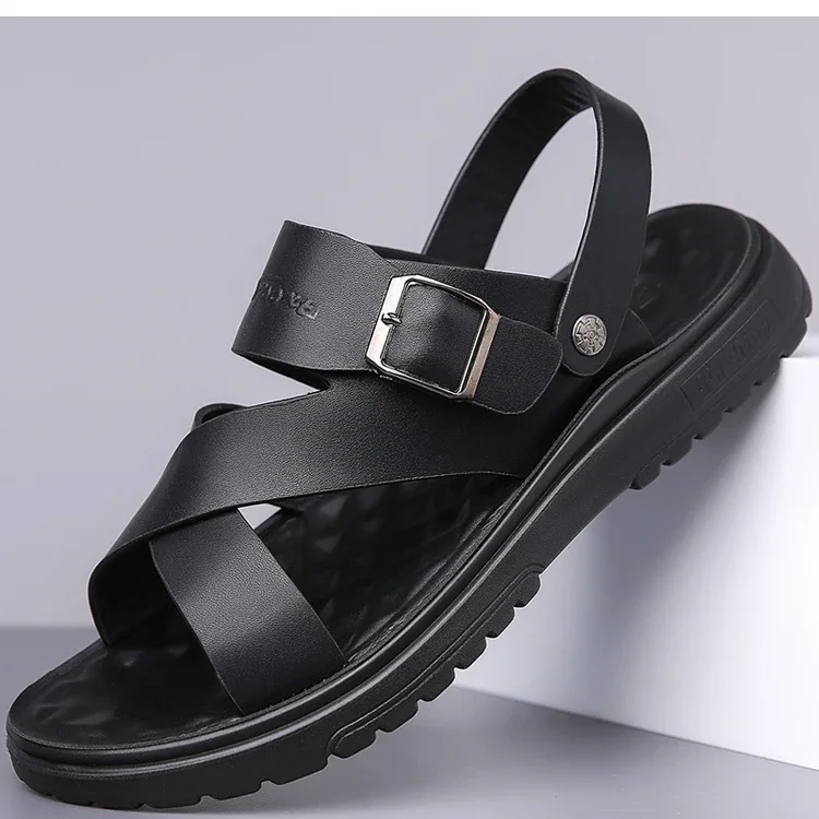 Herren Sommer-Freizeitsandalen zum Hineinschlüpfen – Bequeme, rutschfeste, strapazierfähige, weichsohlige, atmungsaktive Strandschuhe – 2380 – Detail 9