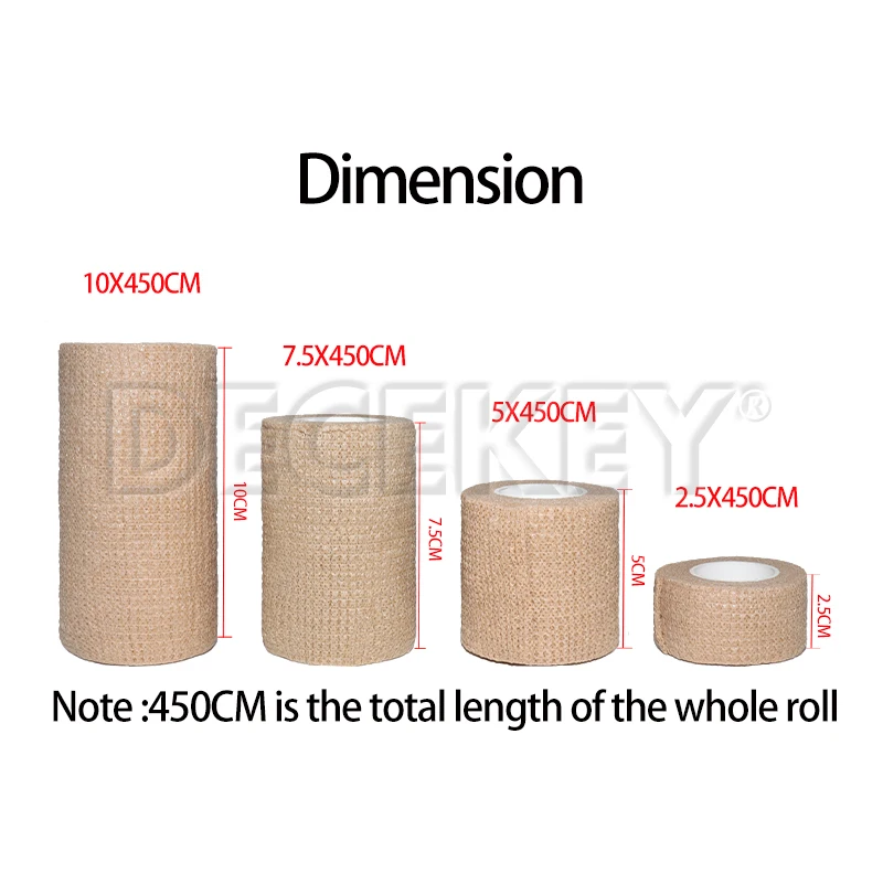 1Roll Medical Adhesive Bandage Elastic Breathable Sports Self Adhesive Tape Beige Wrap Finger Tape For Wrist Ankle First Aid