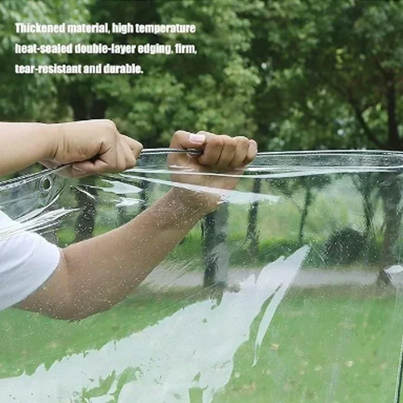 Wasserdichtes, transparentes PVC-Gewebe, winddicht, für den Außenbereich, Terrasse, Schutz vor Schnee, Garten, Innenhof, Balkon, Planenstoff. – Detail 9