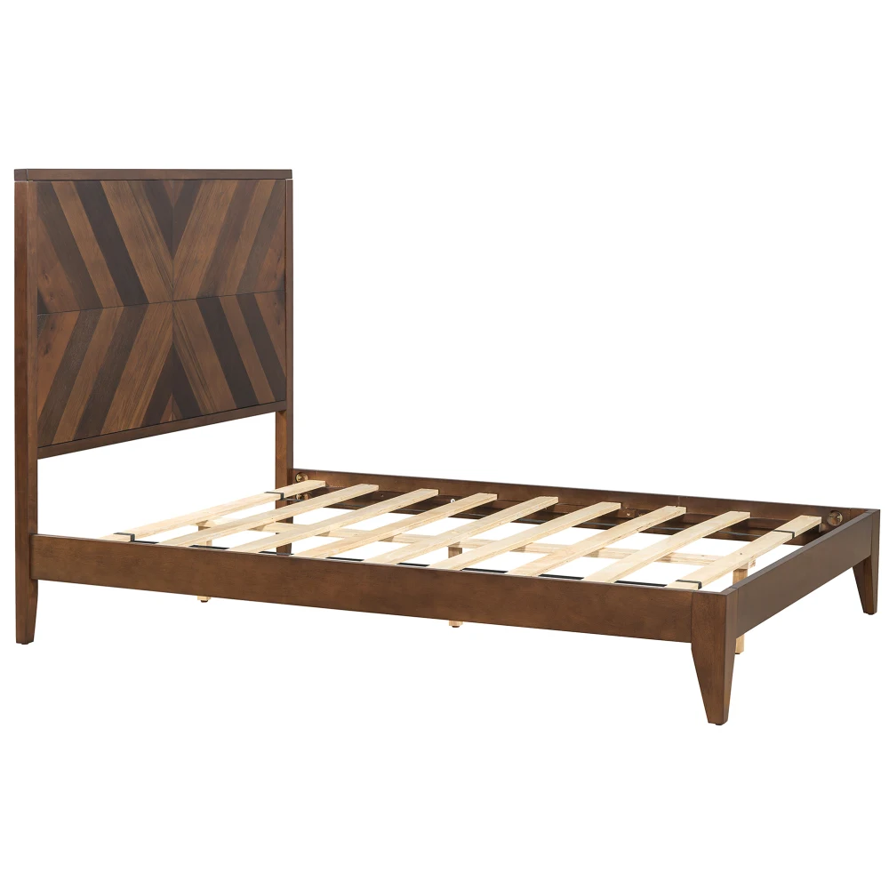 

Mid-Century Modern Platform Bed Wood Slat Support with No Box Spring Needed,Full, Walnut