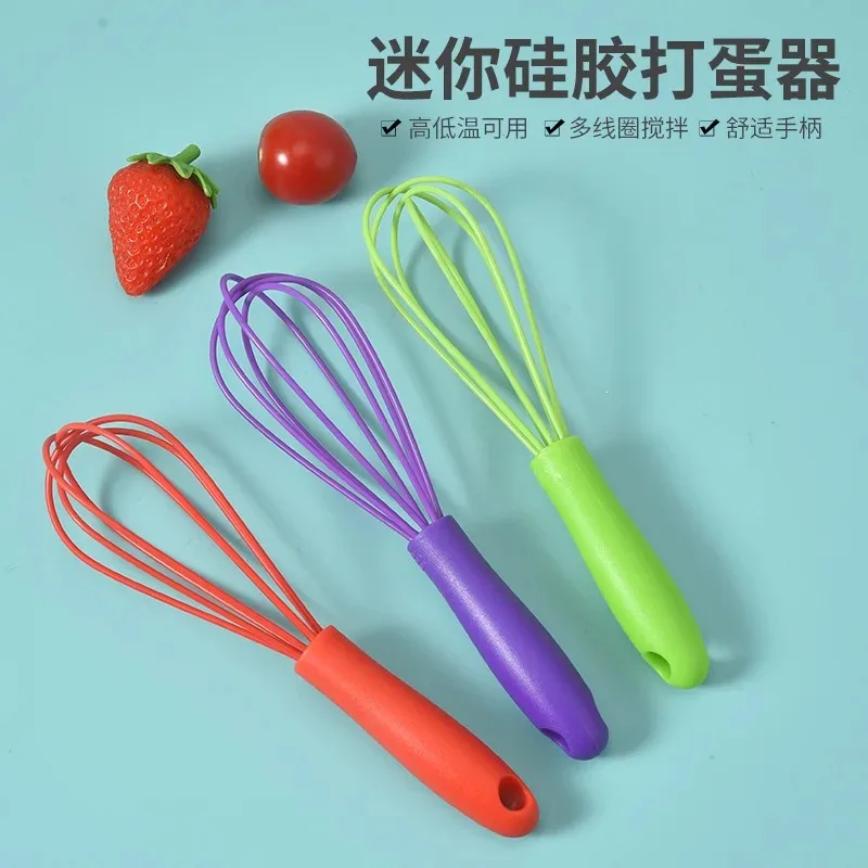 6 Inch Stainless Steel Silicone Whisk Mini Egg Whisk Cream Foam Maker Color Milk Coffee Whisk Mixer Mini Baking Tools Accessorie