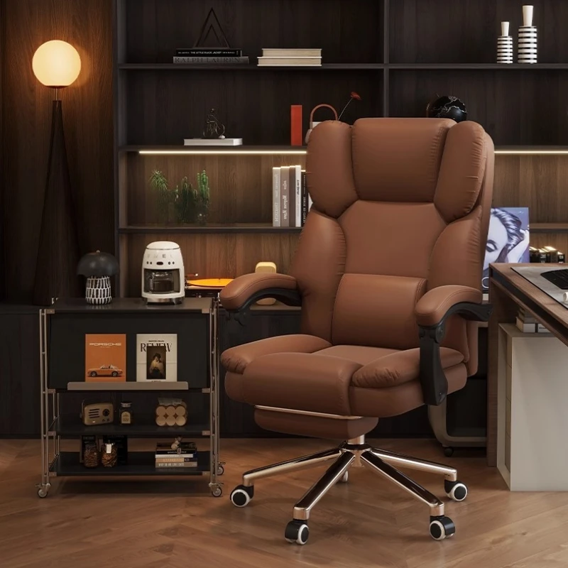 

Roller Leather Office Chair Adjustable Leg Rest Foot Study Office Chair Comfy Ergonomical Cadeira De Escritorios Room Furniture