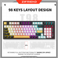 ZIFRIEND T98 Wired Gaming Mechanical Keyboard  USB Keyboard 98 Keys 90% 100% Full Size Red Switch Hot Swappable Office Keyboard