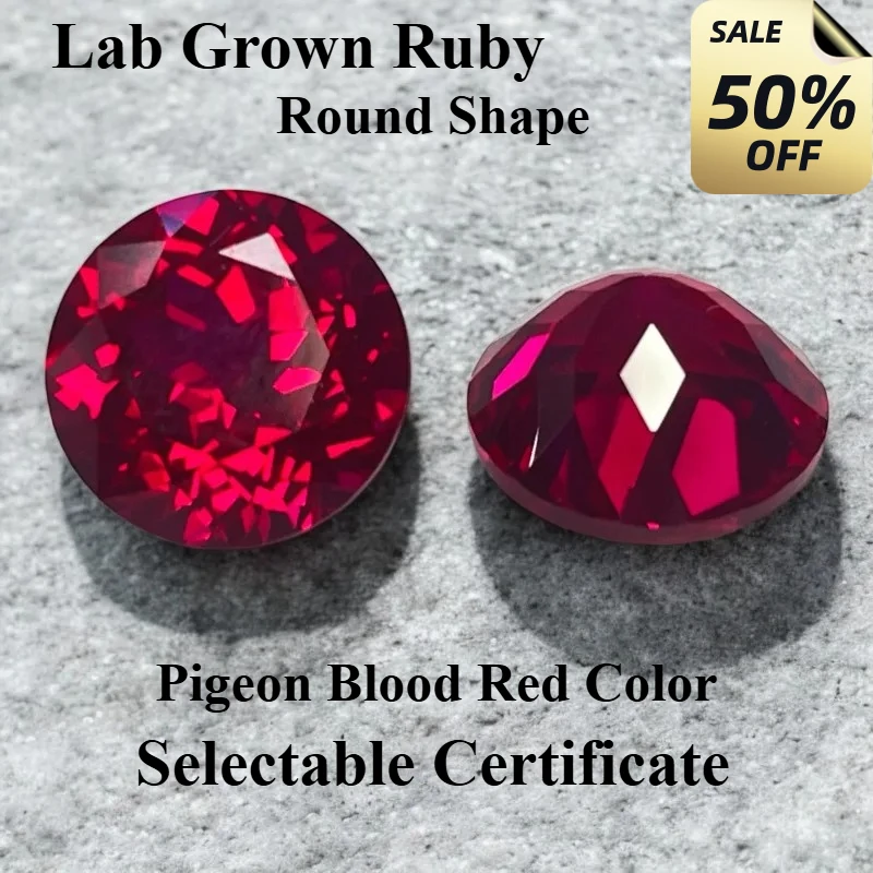

Высокое качество, выращенный в лаборатории рубиновый голубь, крово-красный круглый вырез, подвески, драгоценные камни для DIY, материалы для изготовления ювелирных изделий, сертификат на выбор