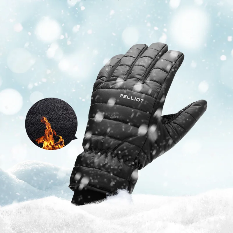 Guantes de ciclismo Youpin plott cálidos para invierno, resistentes al viento, gruesos, resistentes al desgaste, antideslizantes, para pantalla táctil
