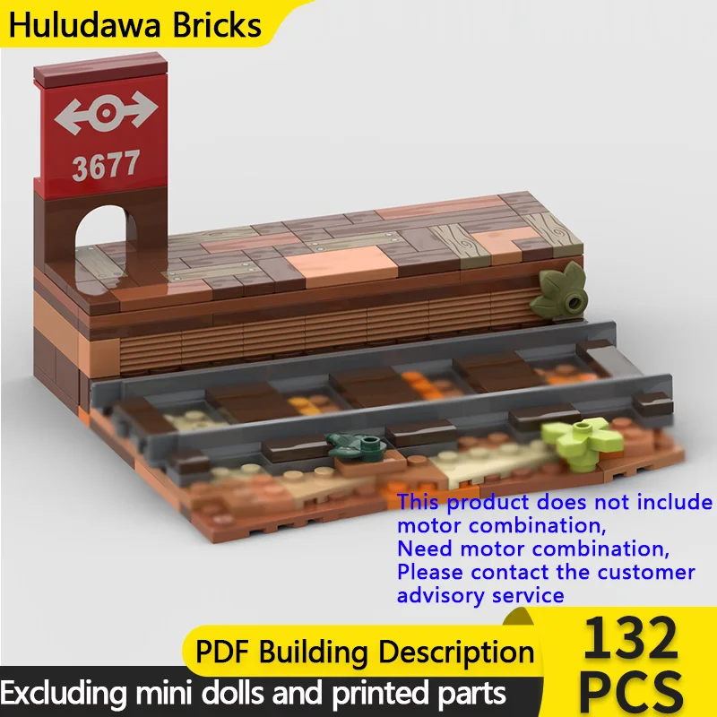 

City Car Model MOC Building Bricks Western Rail Platform Sign Modular Technology Children Holiday Gifts Assemble Toys Suit