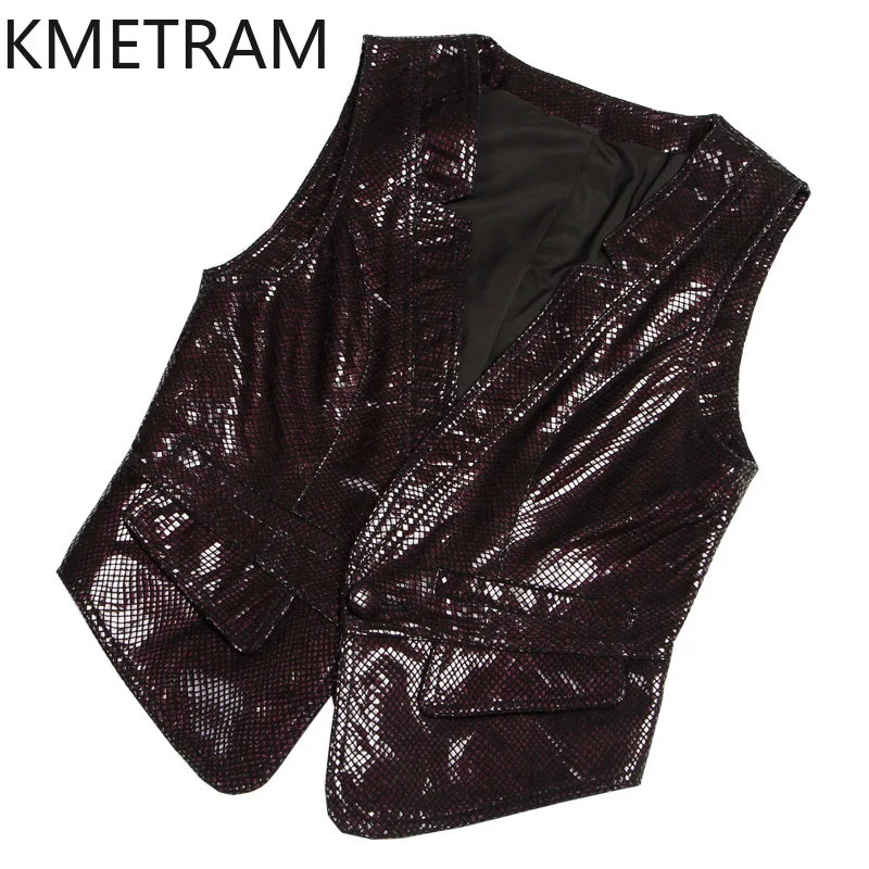 KMETRAM-Chaleco de piel de oveja auténtica para mujer, ropa fina de invierno, Chaqueta corta sin mangas, 2024