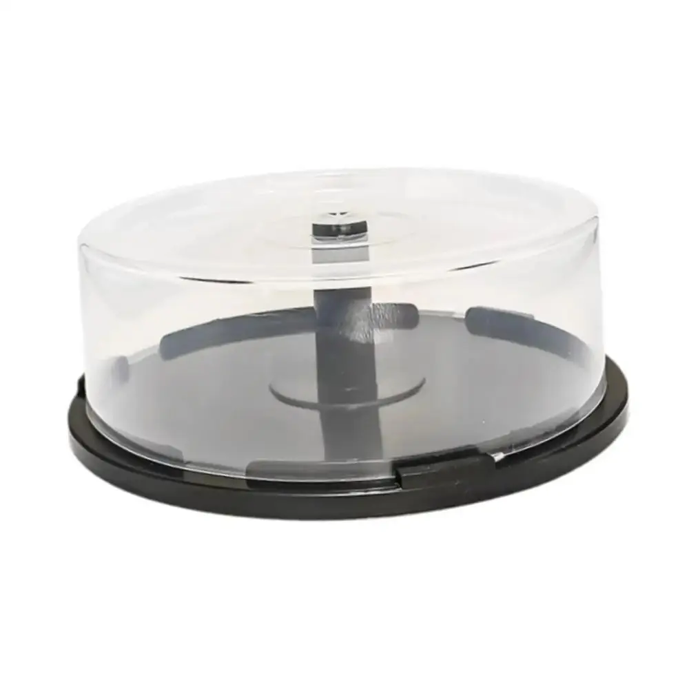 PP CD Storage Case Holds 25 Discs Portable Bucket Design DVD Plastic Bucket Lightweight Hard Shell Snap Lid Closure