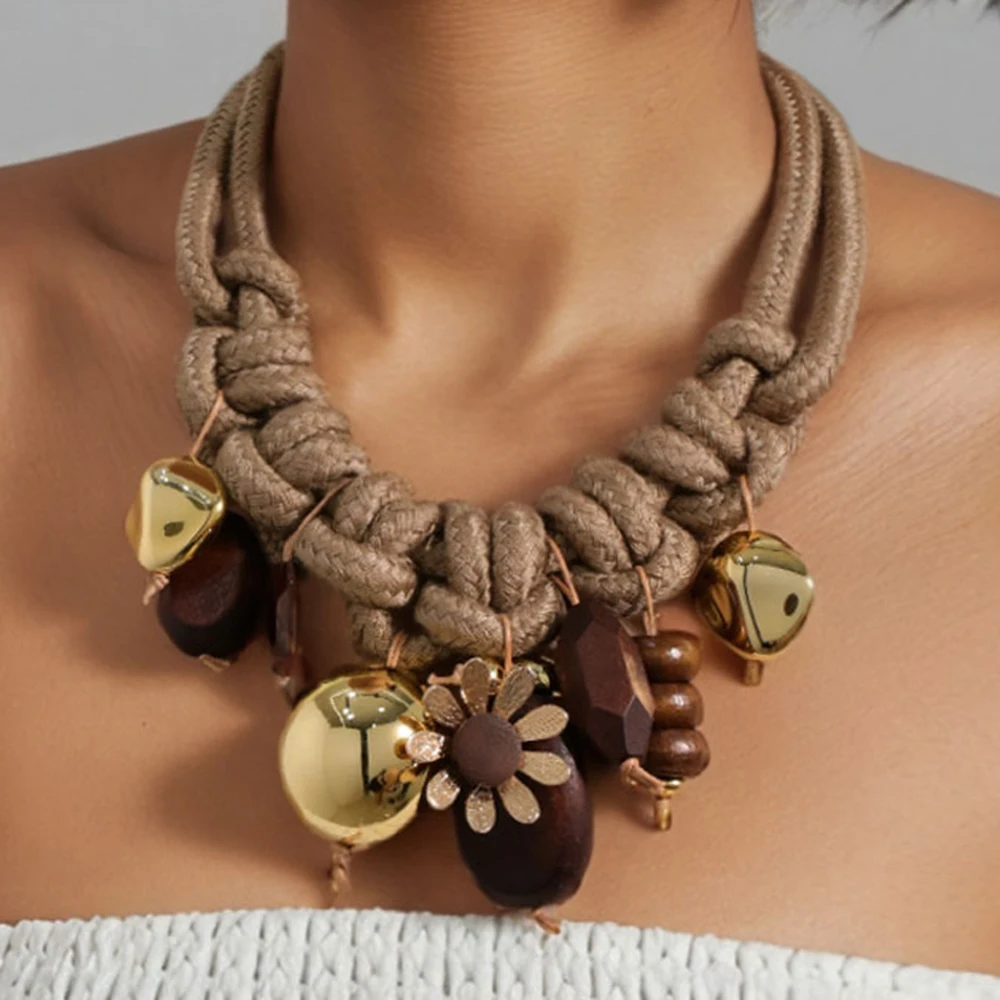 

Statement Beads Necklace Flower&Balls for Women Girl Wedding Party Jewelry