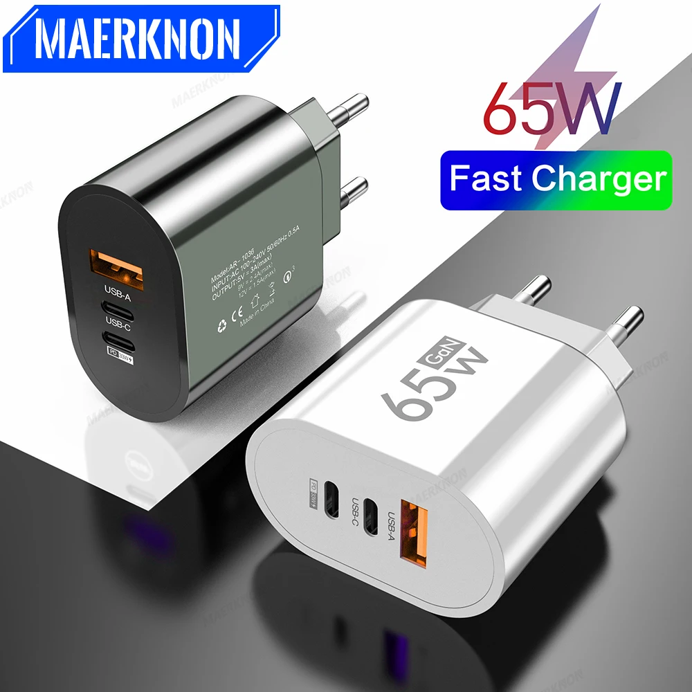 

Maerknon USB Charger 60W Fast Charging Charger 3Ports Type C Mobile Phone Charger PD Power Adapter for Samsung Xiaomi iPhone 14