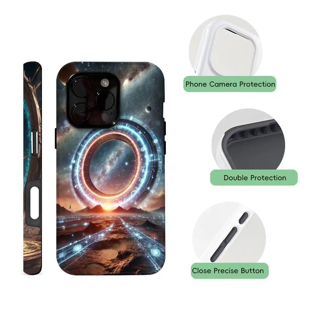 حافظة هاتف بوابة SF مزدوجة الطبقات 2 في 1 حافظة لهاتف آيفون 16 15 برو ماكس 14 13 برو 12 11 plus سامسونج S25 24 23