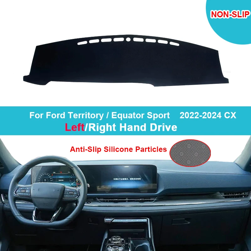 Car Dashboard Cover DashMat  For Ford Territory / Equator Sport 2022-2024CX  Flannel Suede Polyester Carpet Cape Protector Shade