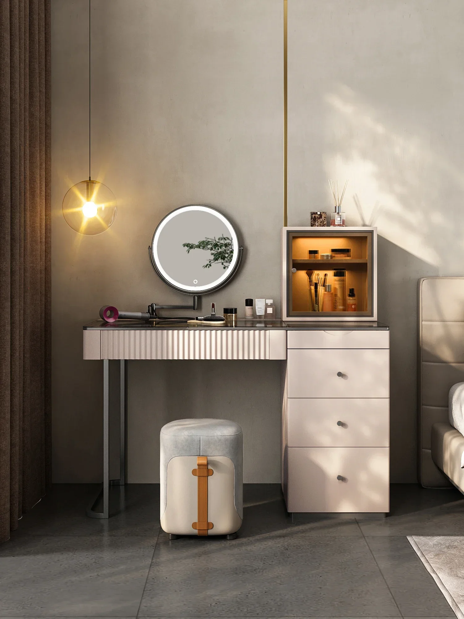 Home master bedroom dresser bedroom bedside small chest integrated makeup table