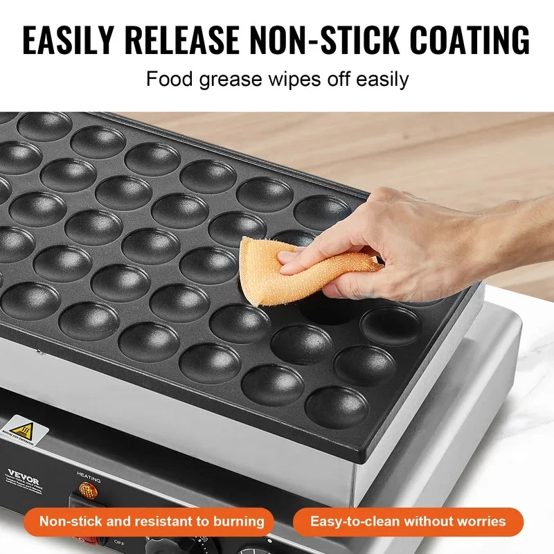 2026New 50 قطعة صانع الفطائر الهولندية الصغيرة Dorayaki بيكر آلة التجارية غير عصا صانع الوافل درجة الحرارة المزدوجة والتحكم في الوقت