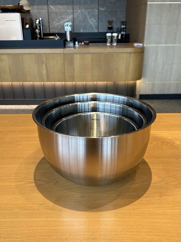 

Large 80 Stainl Steel Bowl Set Kitchen Egg Beating Dough Waing Salad Mixing Noodle Filling round ape Chinese Sle D...