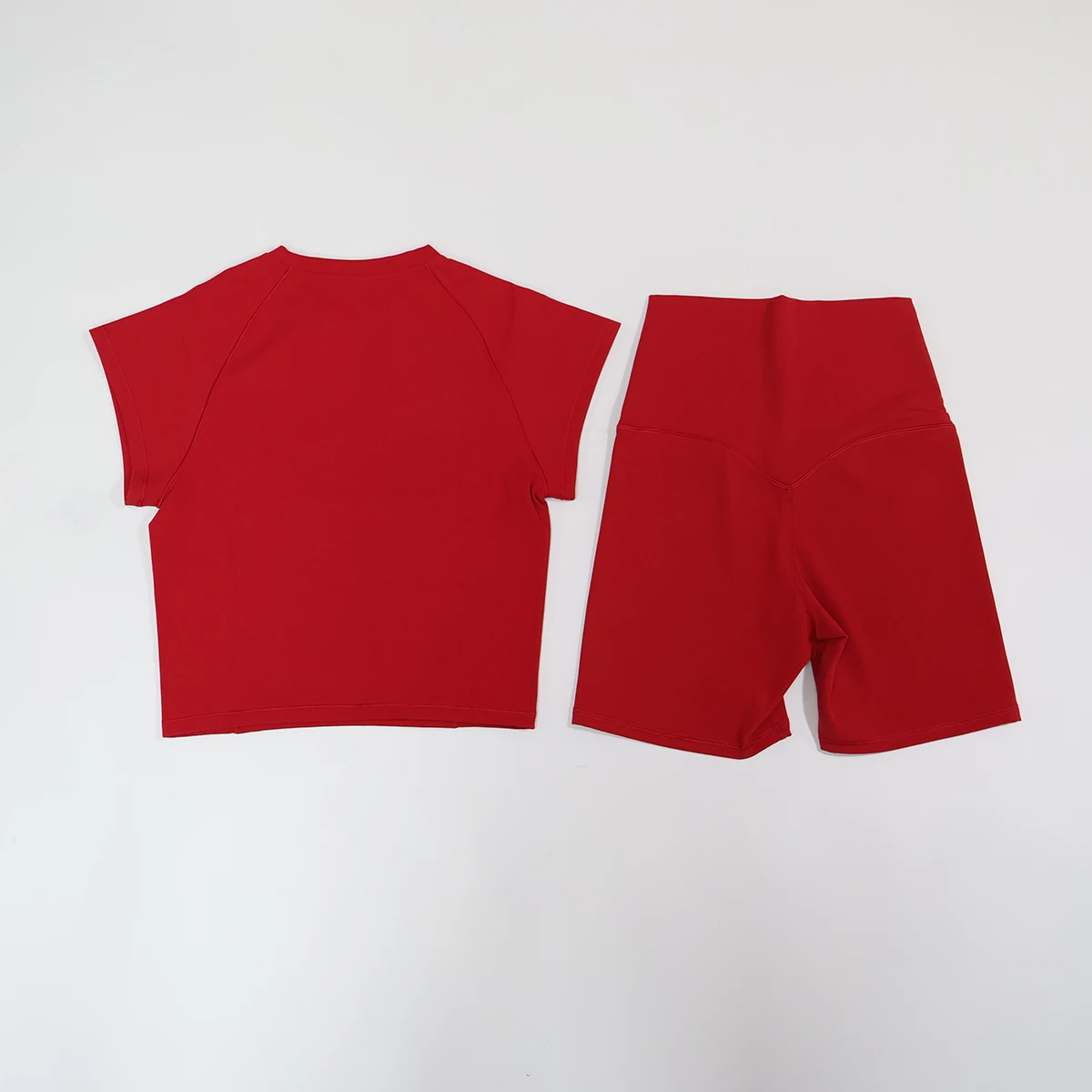Sommer Damen Zweiteiliges Fitness-Set Kurzärmliges Schnelltrocknendes Yoga-Outfit für Outdoor-Laufsport Damen 2-Teiliges Sportset – Detail 16
