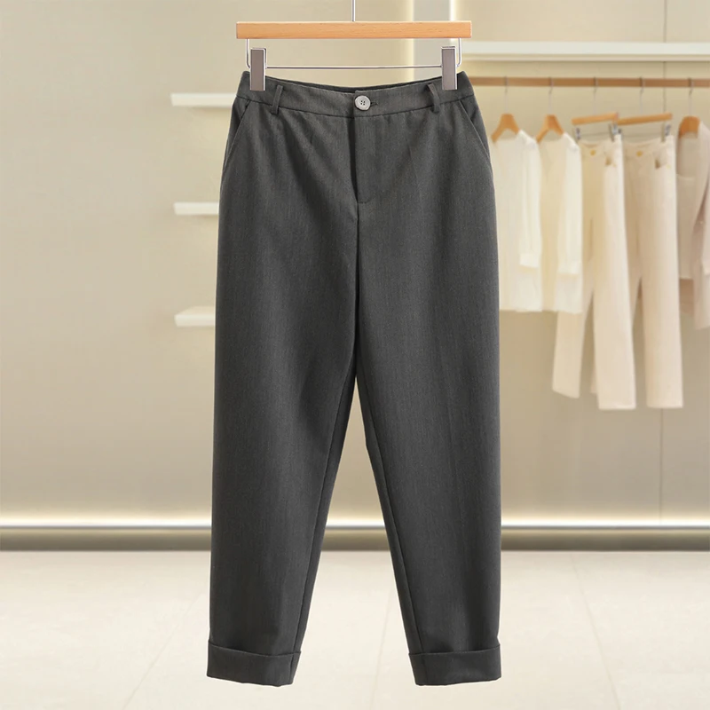 กางเกงลำลองผู้หญิงทรงสลิม รุ่น Commute Sle ปลายขาจั๊ม ขายาว แบรนด์แฟชั่น สีน้ำเงิน สำหรับฤดูใบไม้ร่วง ผลิตจากผ้าโพลีเอสเตอร์ผสม