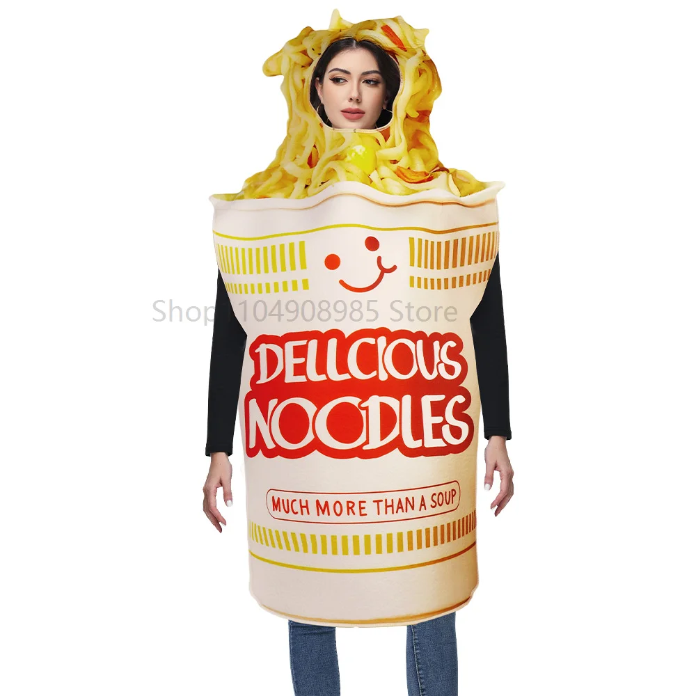 

Funny Cosplay Snack Party Instant Noodles Costumes Props for Adult Sponge Halloween Carnival Fancy Dress Up Performance Stage