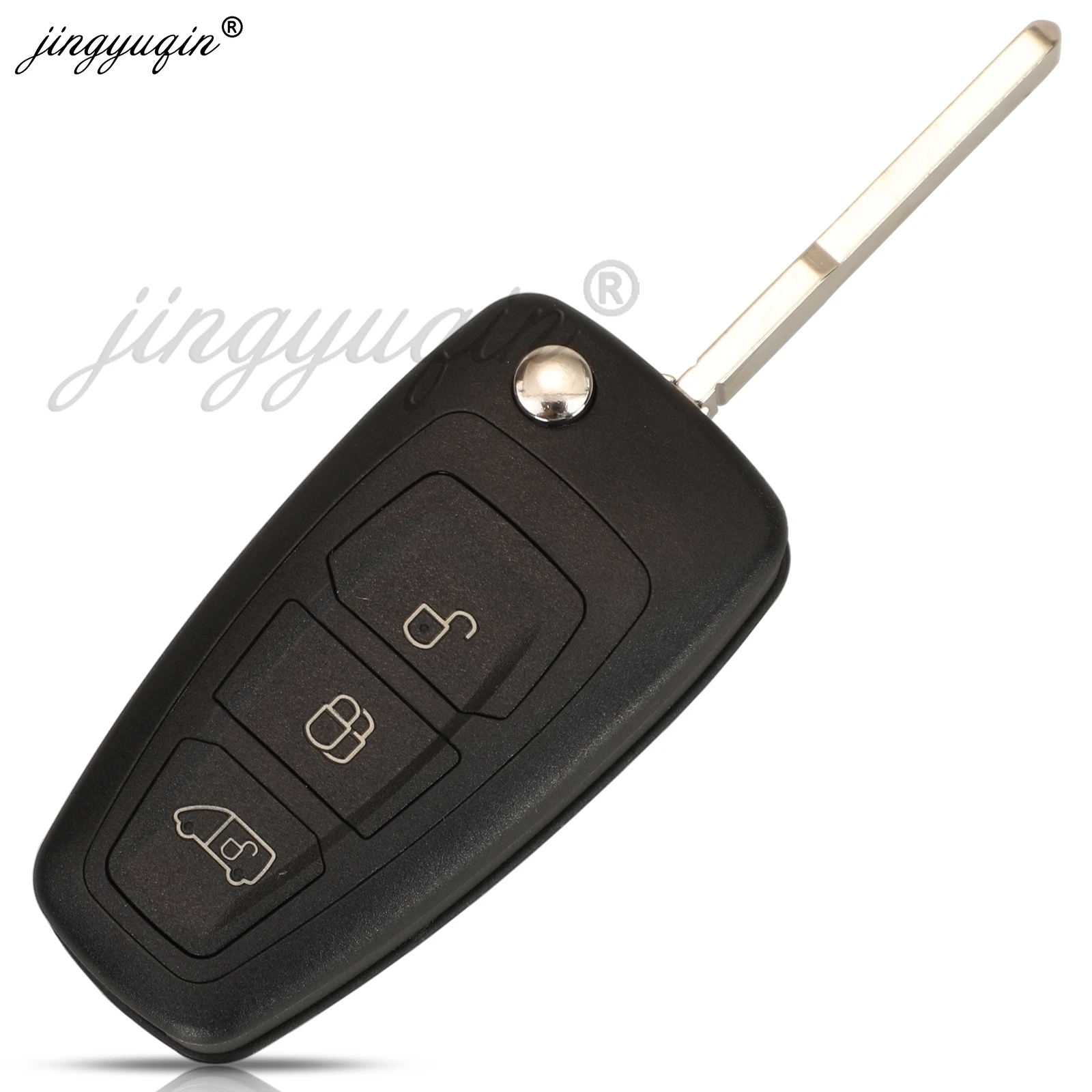 Jingyuqin Remote Car Key Shell 3Buttons For Ford TRANSIT CUSTOM/K8/CARGO TOURNEO CUSTOM Ranger Focus Mondeo Fiesta HU101 blade