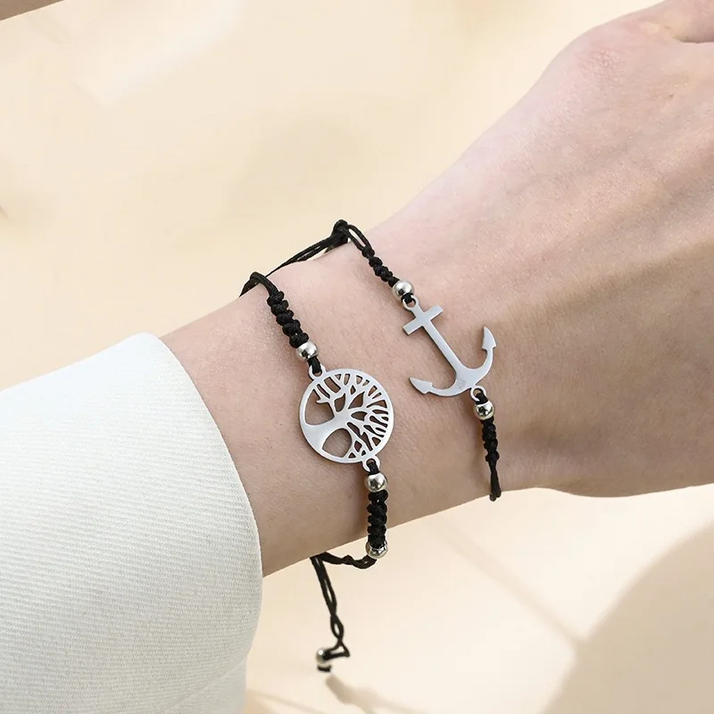 مجموعة مكونة من 12 قطعة من أساور الحروف الحيوانية المكونة من 8 أحرف قابلة للتعديل مع أنماط مختلفة من الفولاذ المقاوم للصدأ من أوروبا وأمريكا #2