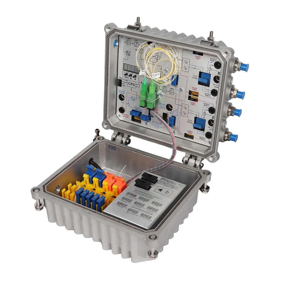 4 طرق إخراج عقدة الألياف البصرية في الهواء الطلق مع مسار إرجاع 5-65 ميجا هرتز لنظام شبكة التلفزيون كابل CATV #5