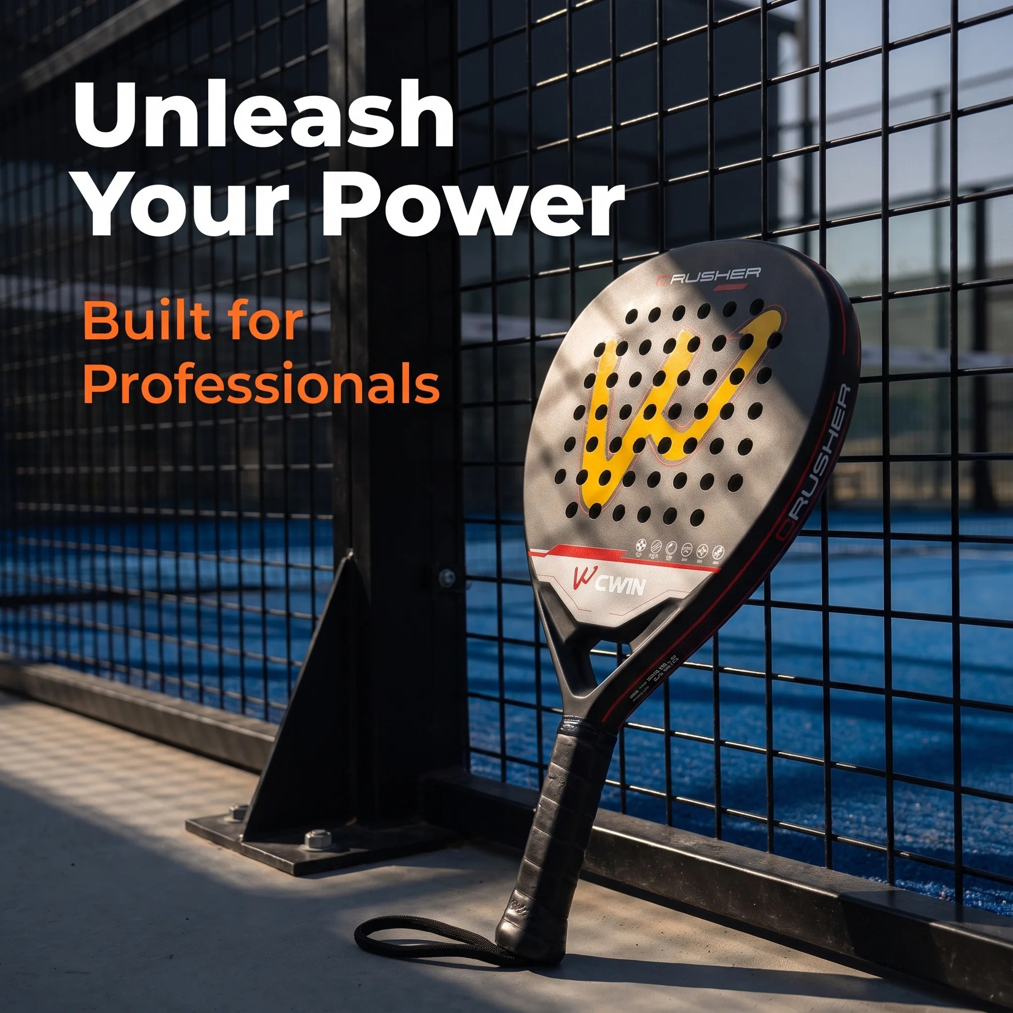 CWIN Vollcarbon-Padel-Schläger mit EVA-Schaumkern, Präzisionskontrolle, komfortables Spielgefühl für professionelle Spieler – Detail 2