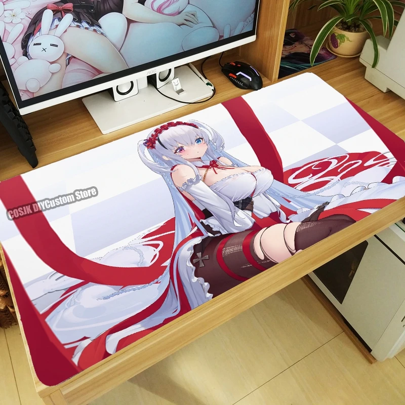 Anime Game Azur Lane  SMS Elbing Anti-slip Large Mouse Pad Mice Mat Keyboard Mat Otaku Cosplay Thicken Gaming Playmat Gift