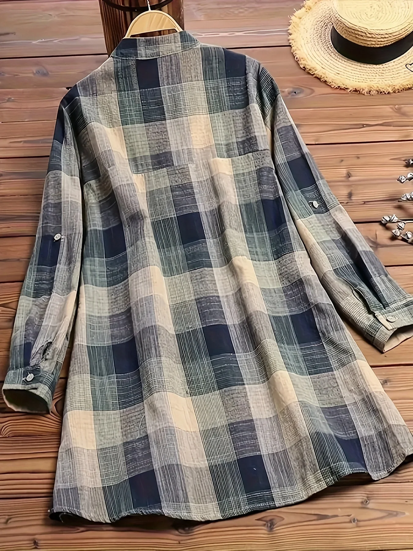 حجم كبير 1XL-5XL المرأة Colorblock شبكة طباعة بلوزة قميص السيدات عادية زر حتى نشمر كم بلوزة المرأة قميص الموضة #2