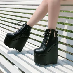 Fashionable Women's Boots with 16CM Heels, Waterproof Platform and Thick Soles for 2026 Winte  goth high heels thigh high boot