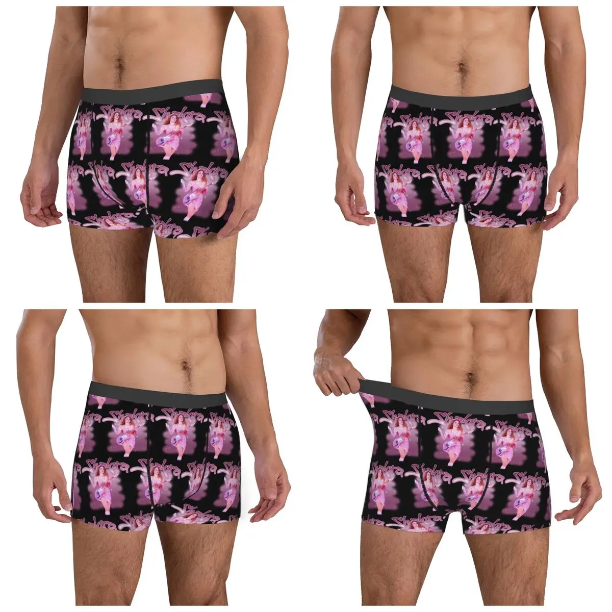Boxer Underpants Shorts Pretty Pink Pop Singer Shakira Panties Men's Soft Underwear for Homme Man Boyfriend Gifts