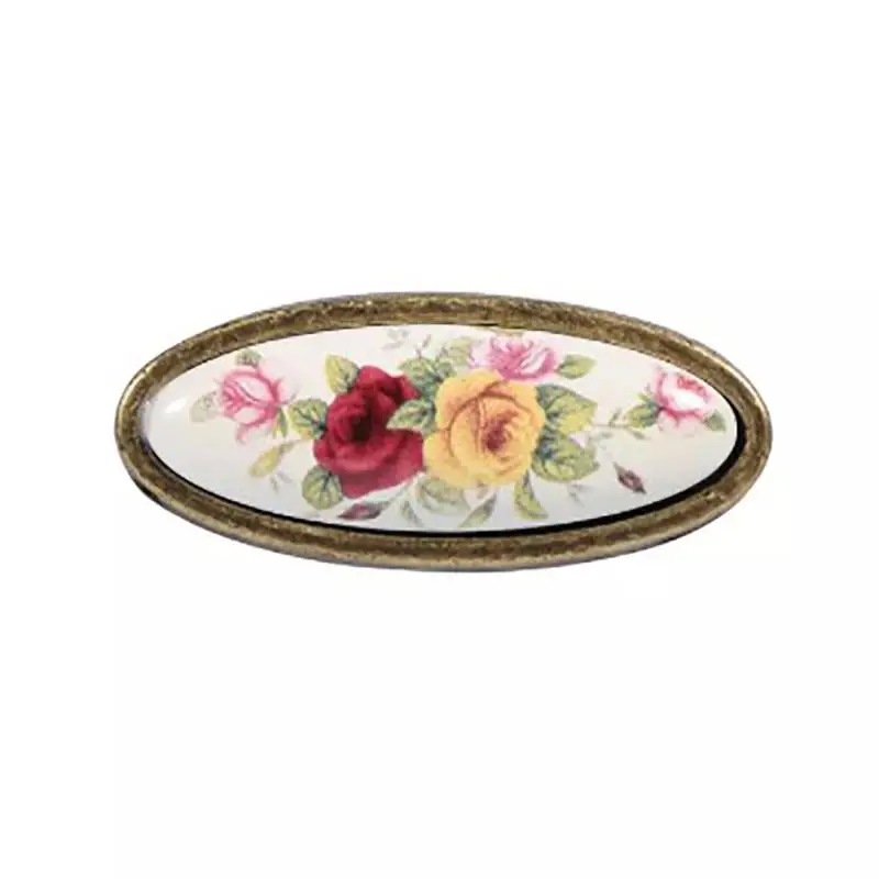 Vintage Flower Ceramic Cabinet Pulls DIY Door Handles Cabinet Cupboard Drawer Closet Knobs Furniture Handle Door Pull Knobs