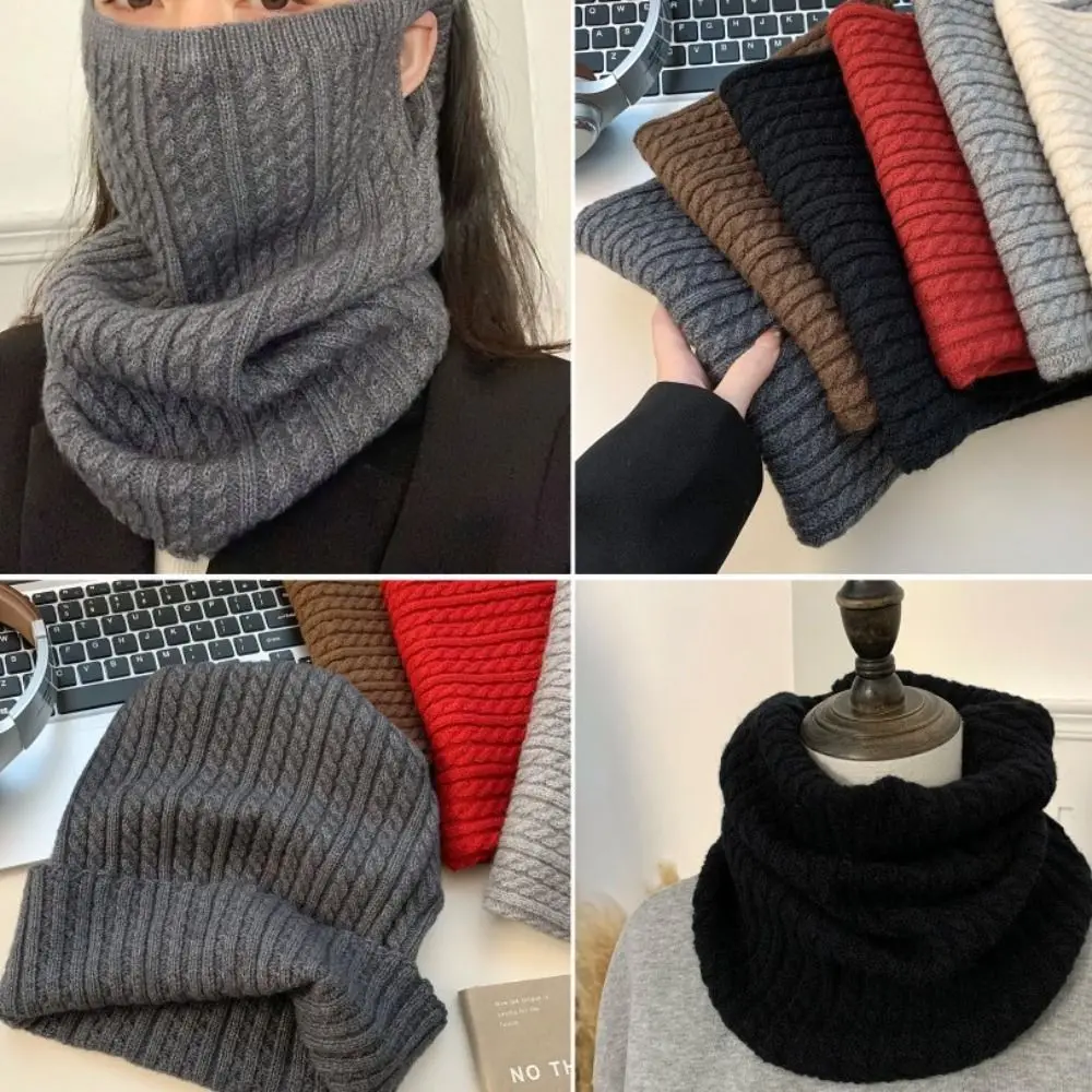 

Solid Color Turtleneck Fake Collar Korean Style Windproof Knitted Scarf Wraps Clothes Decoration Accessories Pullover Wool Bib