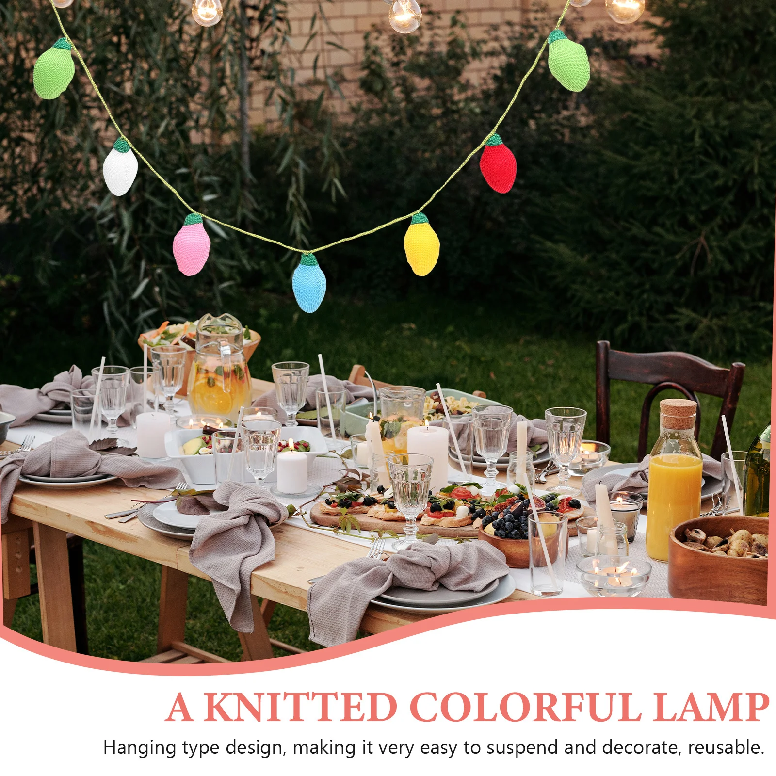 

Christmas DIY Knitted Pendant Colored Light Hanging Xmas Festival Decorative Xmas Party Hanging Ornament Christmas DIY Pendant