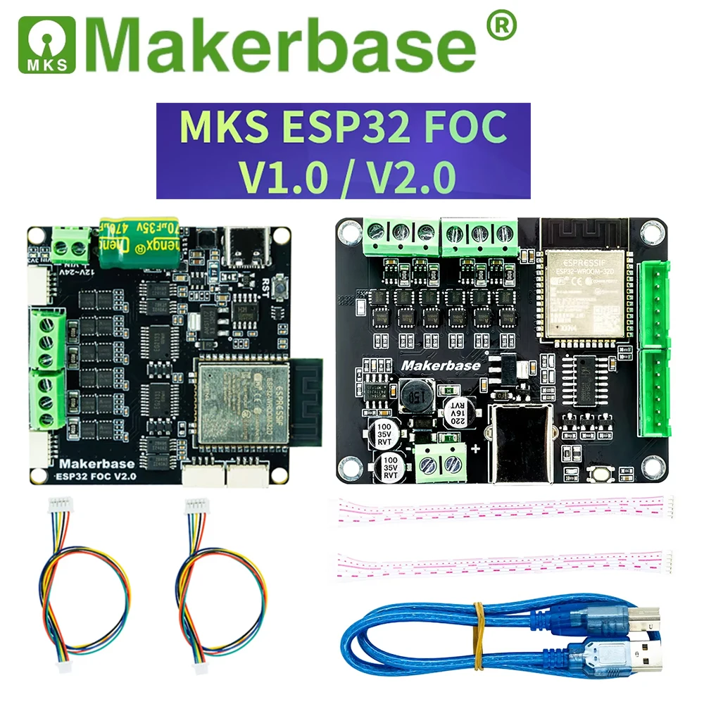 Makerbase ESP32 DUAL SimpleFOC Shield For BLDC Brushless Servo Foc Dual-Motor Controller High Power