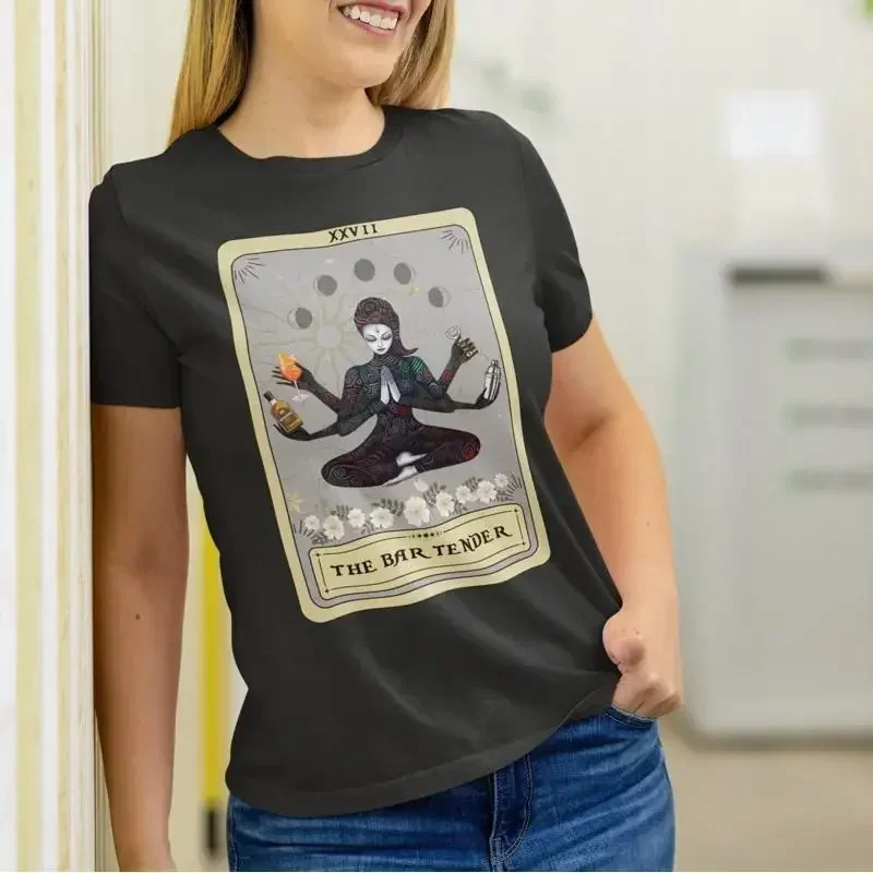 The Bartender Goddess Tarot Card T Shirt