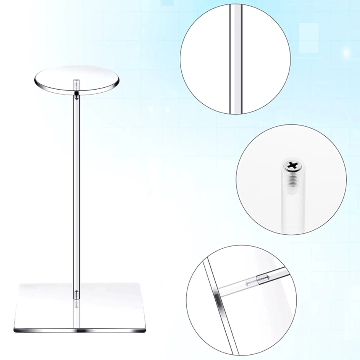 2Pcs Acrylic Hat Stand Wig Display Rack Clear Hat Stand Baseball Hat Rack Multifunctional Anti-Slip Decorative Hat Display Stand