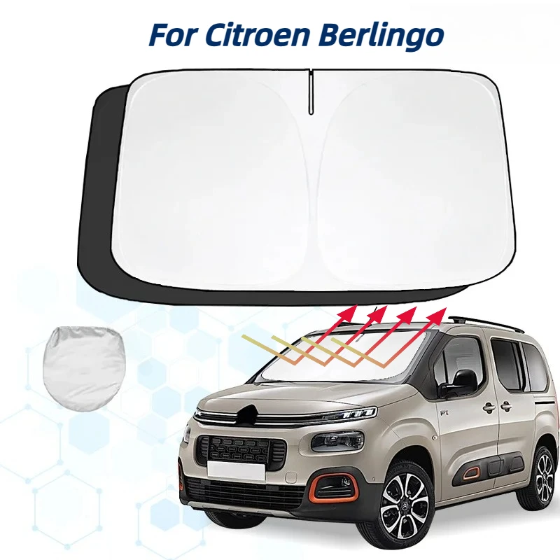 For Citroen Berlingo 3 Windshield Sun Shade Sunshade Sun Visor Protector Foldable Blocks UV Rays Keep Your Car Cooler