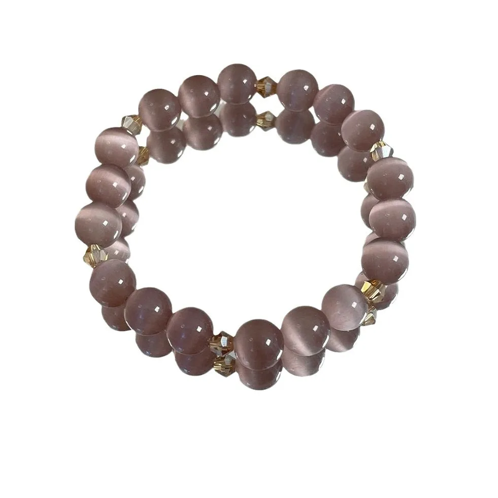 Light Luxury Unique Temperament Smoke Purple Ice Cat's Eye Bracelet Womens BFF Versatile Birthday Gift