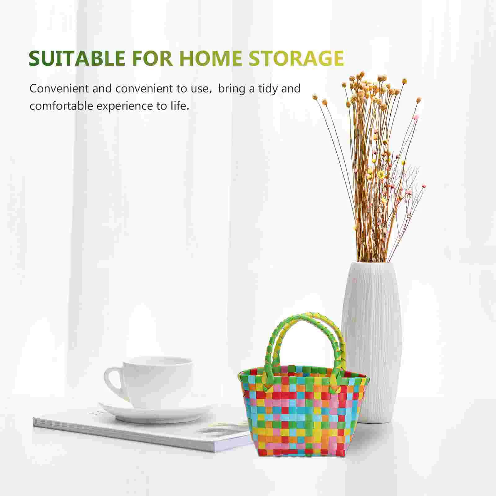 Woven Handbag Storage Basket Grocery Tote Fashionable Small Messenger Crossbody Bags for Women