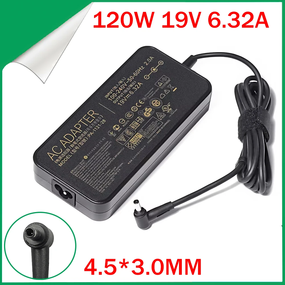 19V 6.32A 120W 4.5*3.0mm AC Adapter Power Laptop Charger For ASUS ROG G501JW UX501J G501VW UX501J R501JW PU500CA PA-1121-28