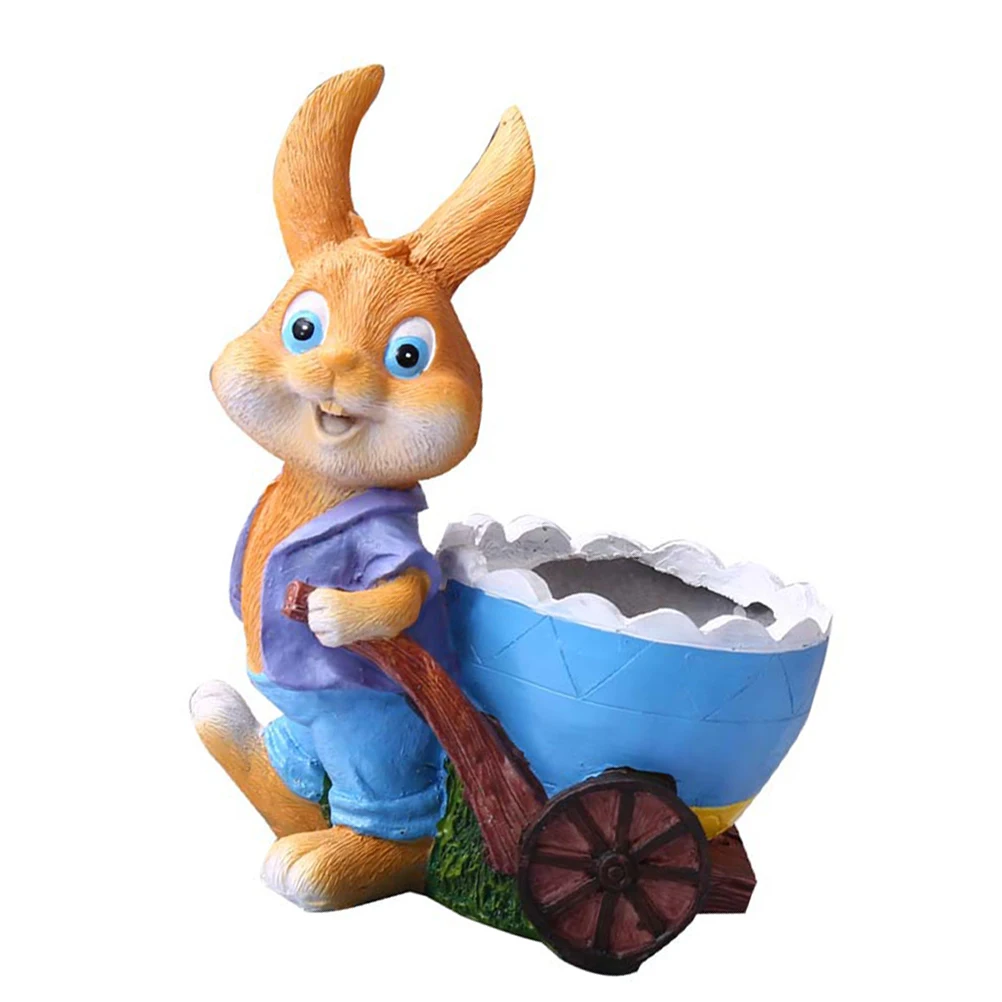 

Cartoon Statue Resin Planter Cute Bunny Flowerpot Mini Cactus Pot Small Resin Flowerpots Home for Balcony