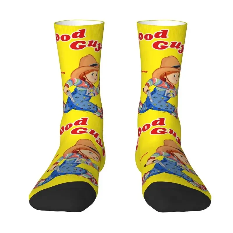 Good Guys Cowboy Men's Crew Socks Unisex Fashion Child's Play Chucky Spring Summer Autumn Winter Dress Socks