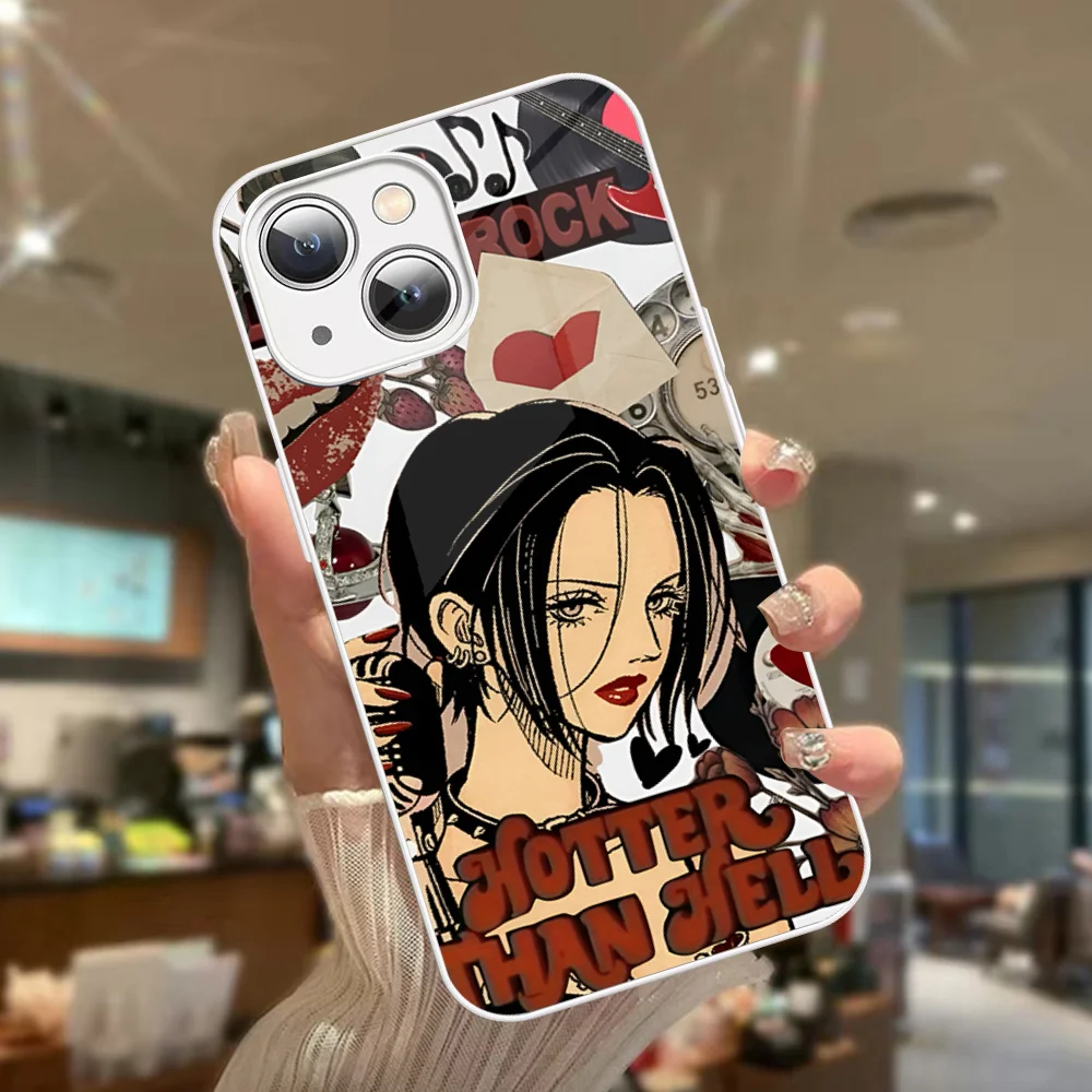 Anime Nana Osaki Phone Case Tempered Glass For iphone 14 13 12 11 Pro Mini XS MAX 14Plus X XS XR Fundas