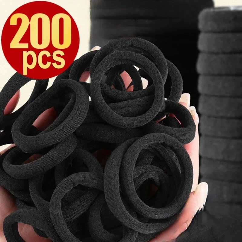 10-200PCS High Elastic Hair Bands for Women Girls Black Hairband Rubber Ties Ponytail Holder Scrunchies Kids Hair Accessories