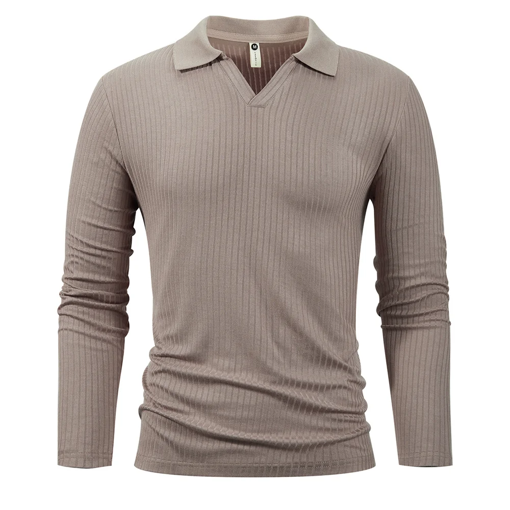 König Billion Baumwolle Langarm T-Shirts Männer T-shirt Hohe Qualität Schlank V-ausschnitt Streifen Hemd Herbst Winter Männlich Top Tees Männlich