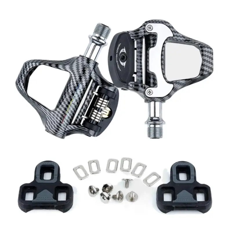 

Road Bicycle Pedal Self-locking Pedal With Clips DU Bearing Bike Pedal Free Cleat Carbon Fiber Lock Feet Bike Parts Accessories