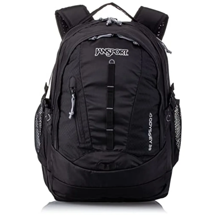 

Рюкзак JanSport Odyssey для школы и путешествий, прочный полиэстер, черный цвет, большая вместимость, с отделением для ноутбука